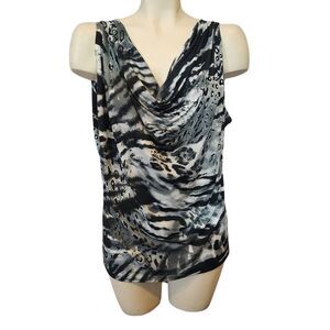 Lafiance Stylish Black and Gray Women's Top Size Large